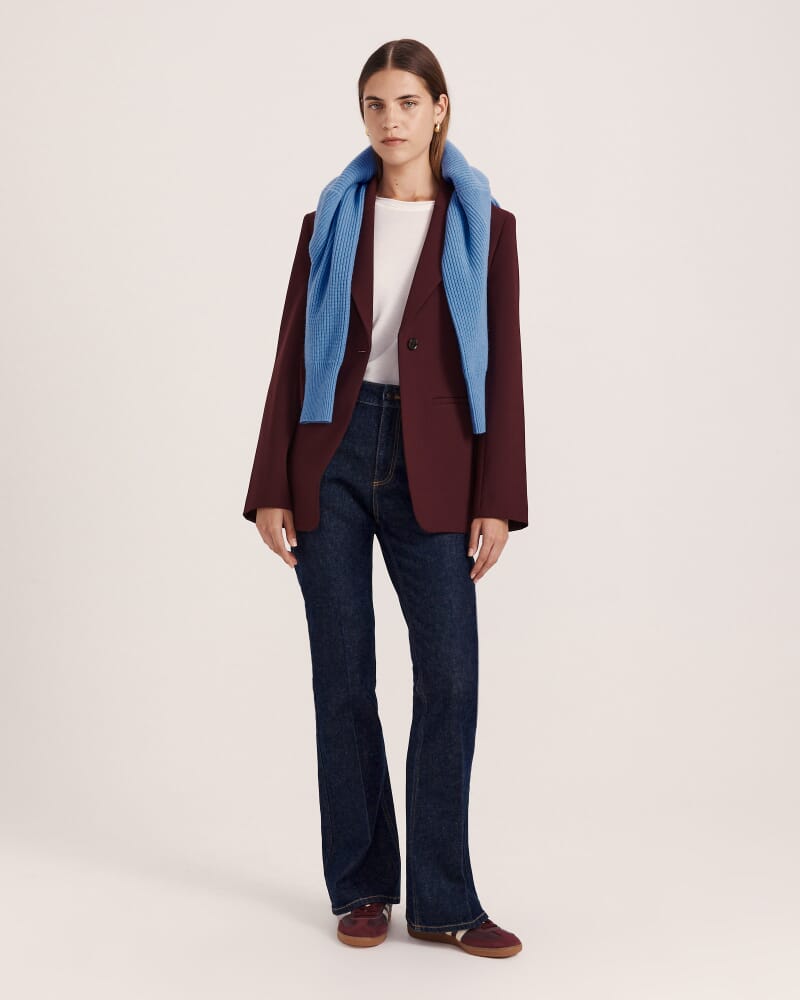 Nora Wool Cashmere Batwing Knit in BLUEBELL