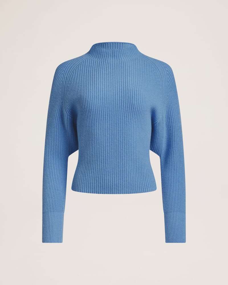 Nora Wool Cashmere Batwing Knit in BLUEBELL