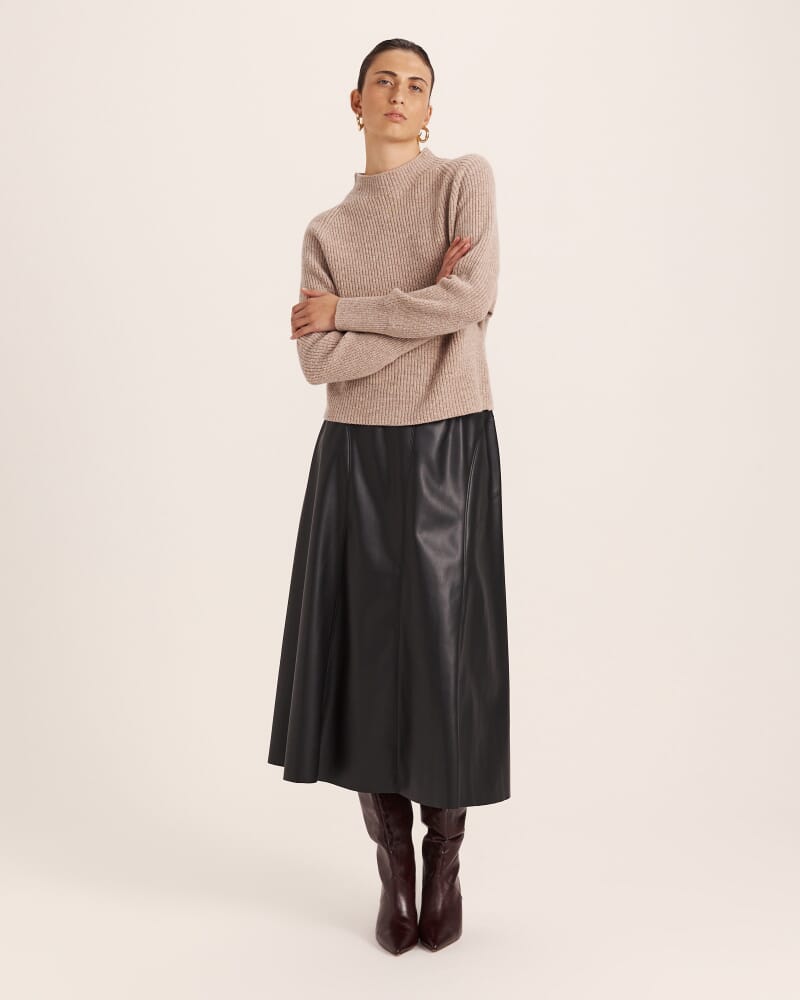 Nora Wool Cashmere Batwing Knit in OATMEAL MELANGE