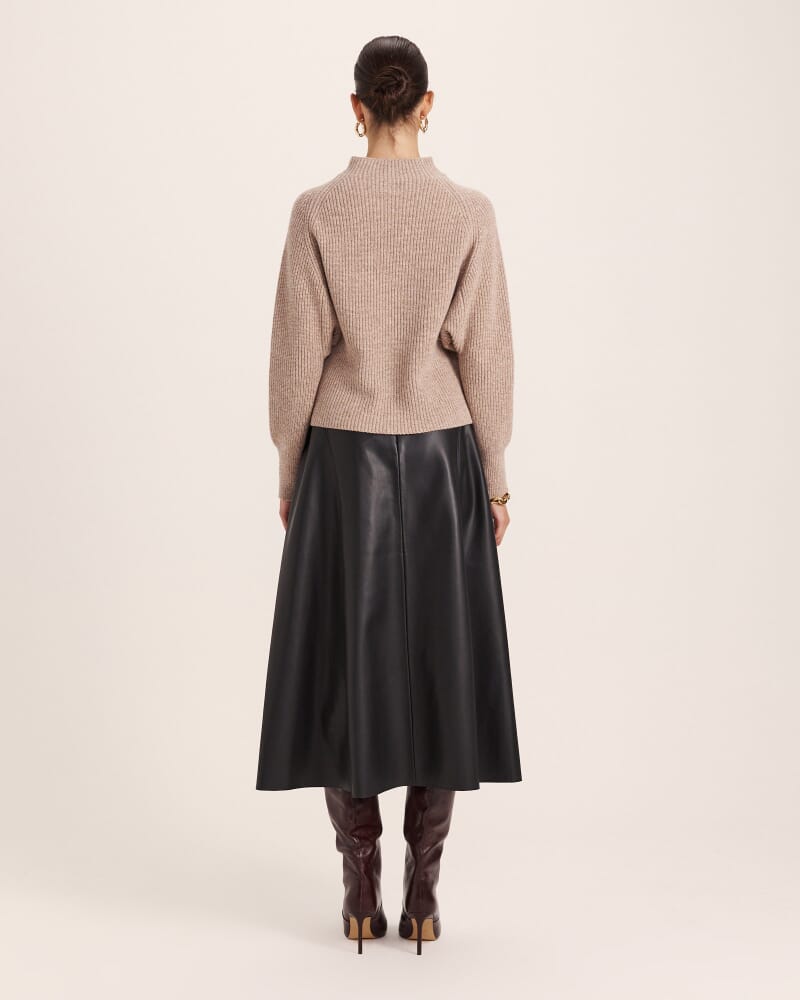 Nora Wool Cashmere Batwing Knit in OATMEAL MELANGE