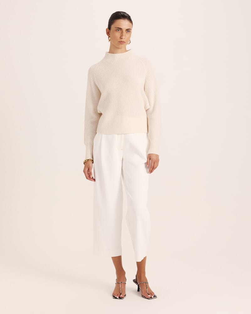 Nora Wool Cashmere Batwing Knit in VANILLA