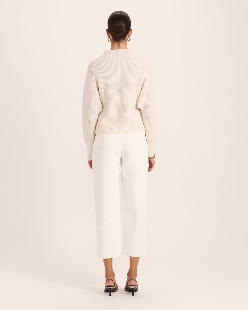 Nora Wool Cashmere Batwing Knit in VANILLA