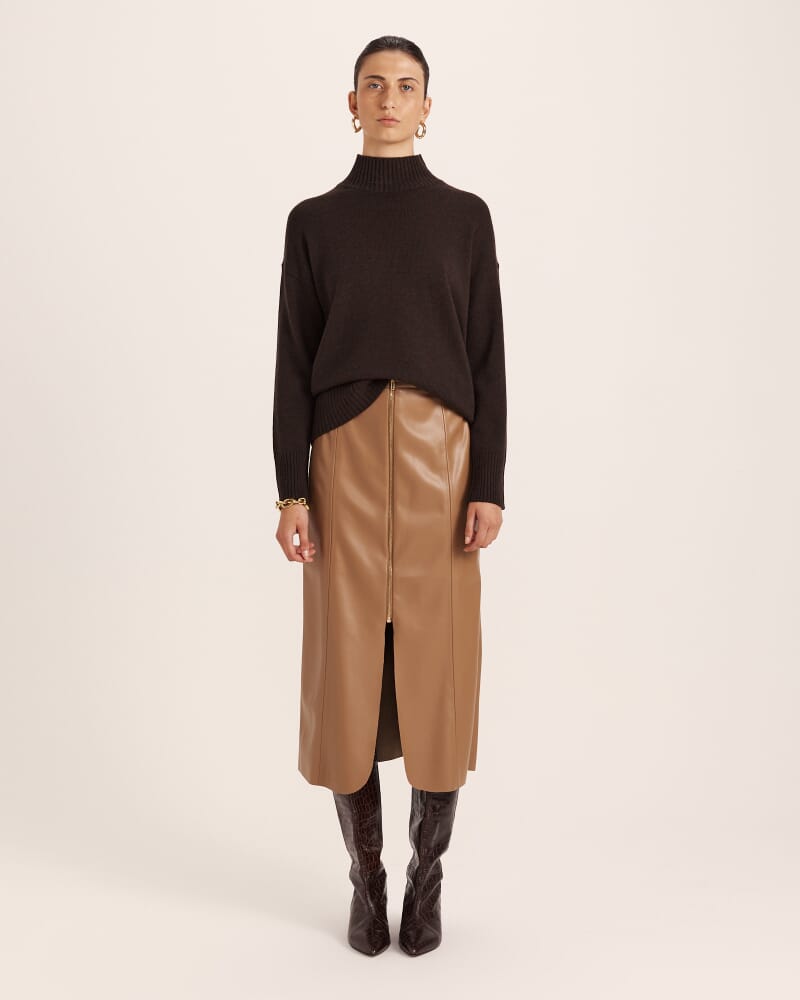 Nyree Wool Cashmere Sweater in CHOCOLATE