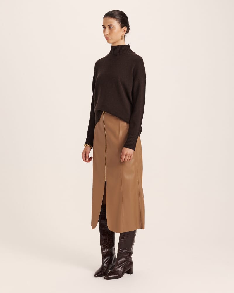 Nyree Wool Cashmere Sweater in CHOCOLATE