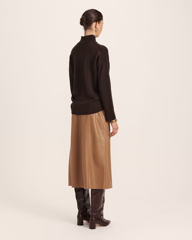 Nyree Wool Cashmere Sweater in CHOCOLATE