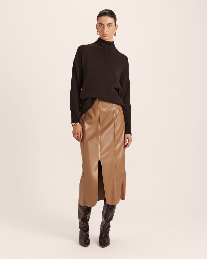 Nyree Wool Cashmere Sweater in CHOCOLATE