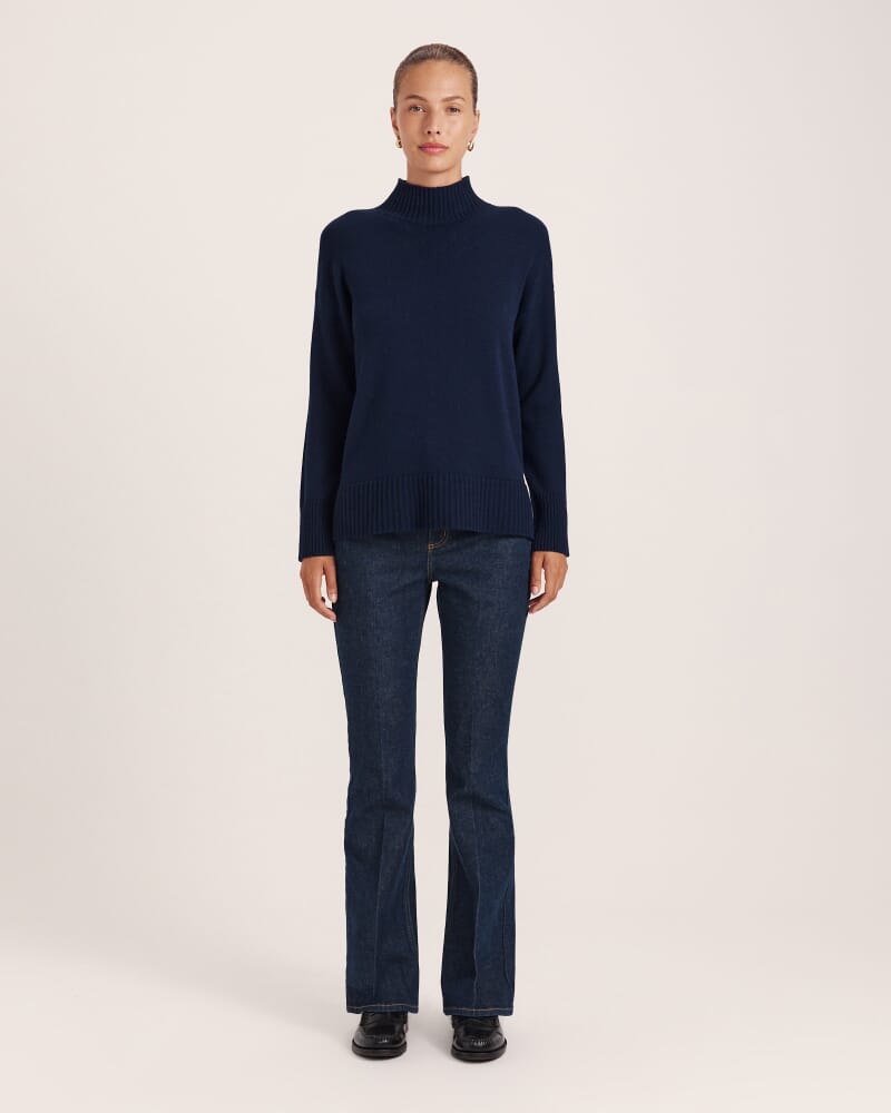 Nyree Wool Cashmere Sweater in MIDNIGHT