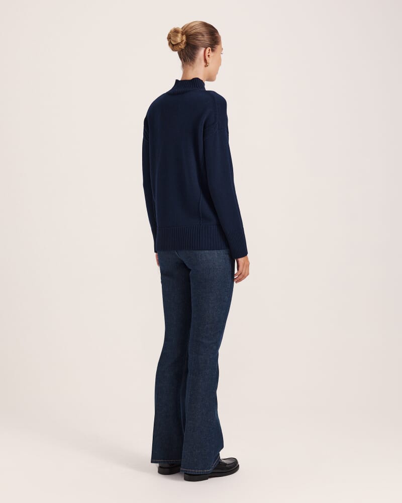 Nyree Wool Cashmere Sweater in MIDNIGHT
