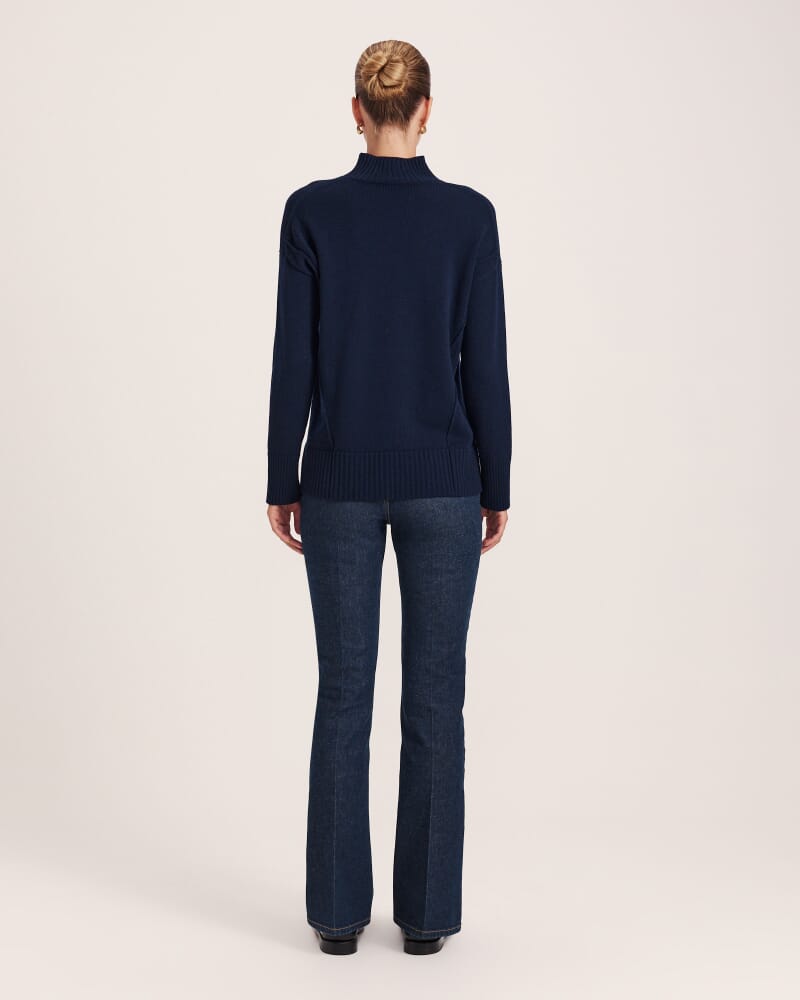 Nyree Wool Cashmere Sweater in MIDNIGHT