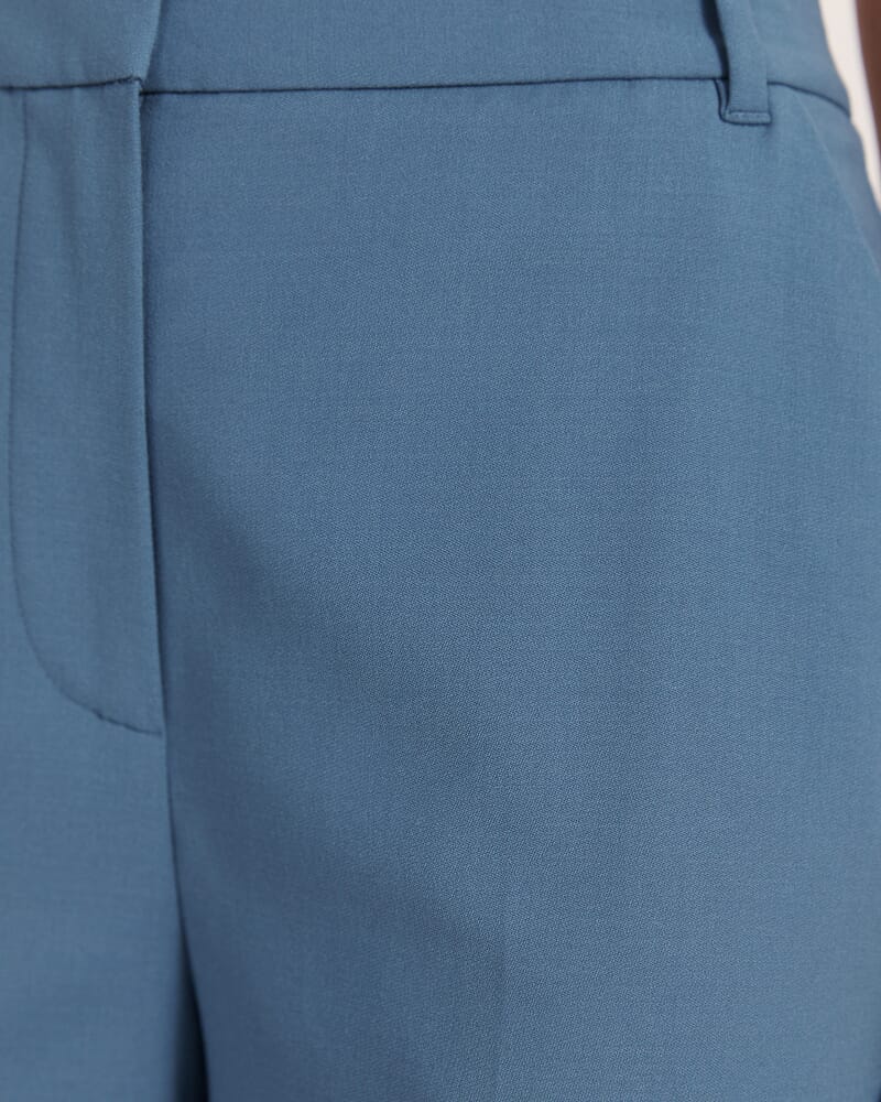 Celeste Wool Straight Leg Pant in STEEL BLUE
