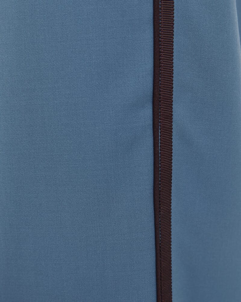 Celeste Wool Pleat Front Pant in STEEL BLUE