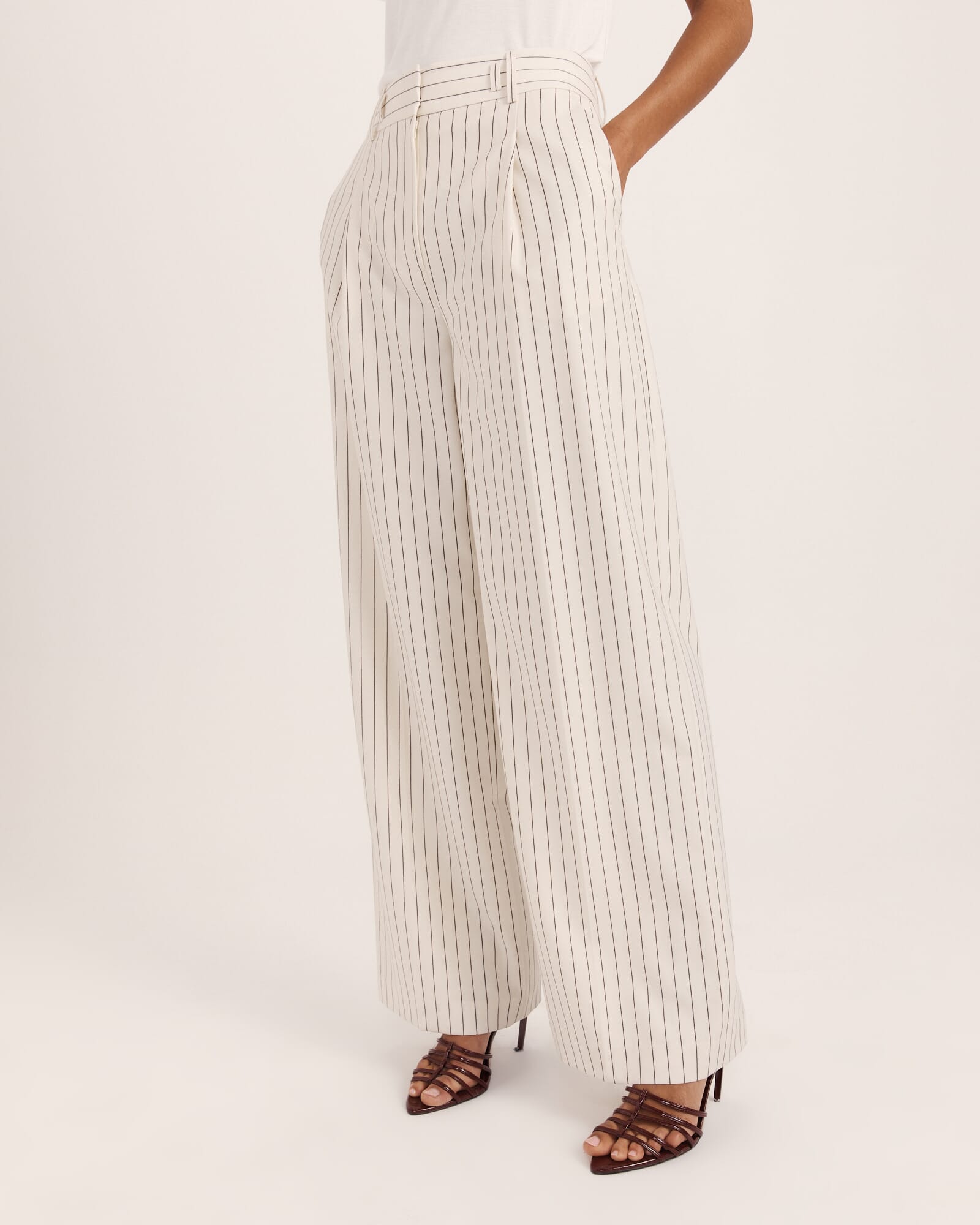 Polly Pinstripe Pleat Front Pant