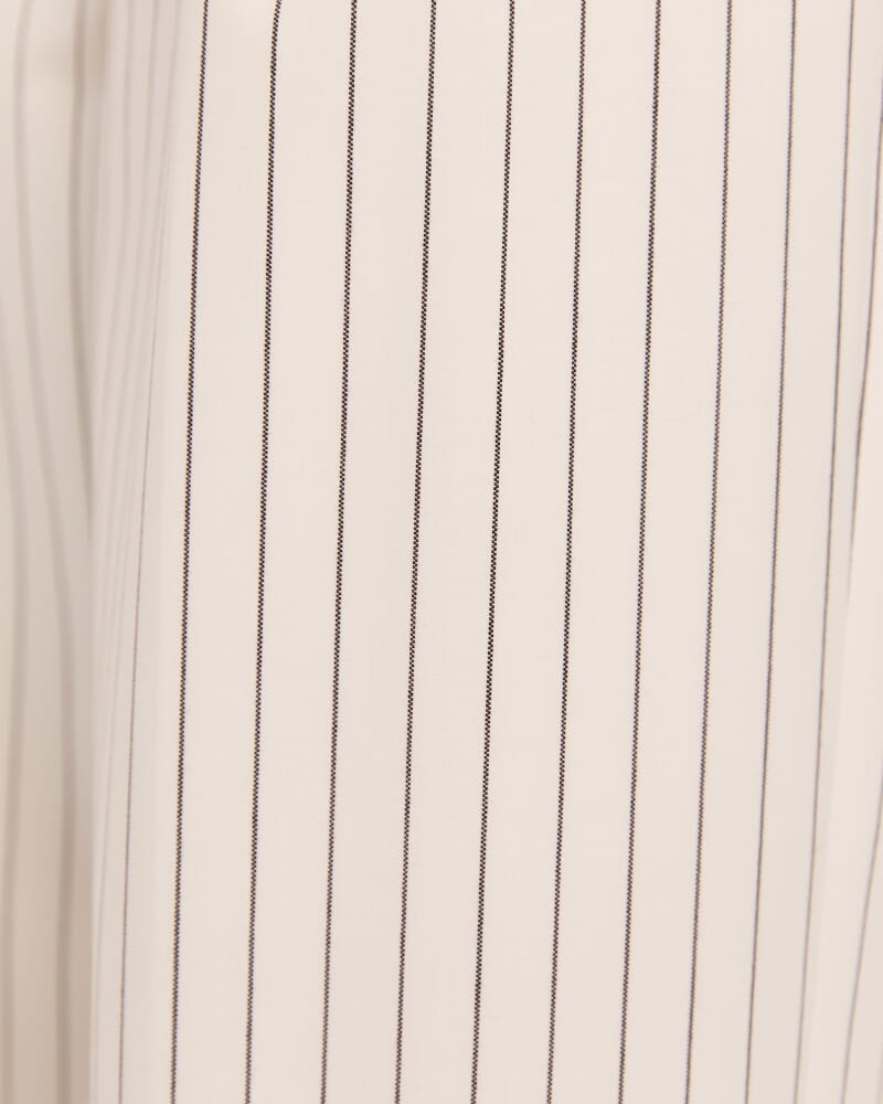 Polly Pinstripe Pleat Front Pant in CREME