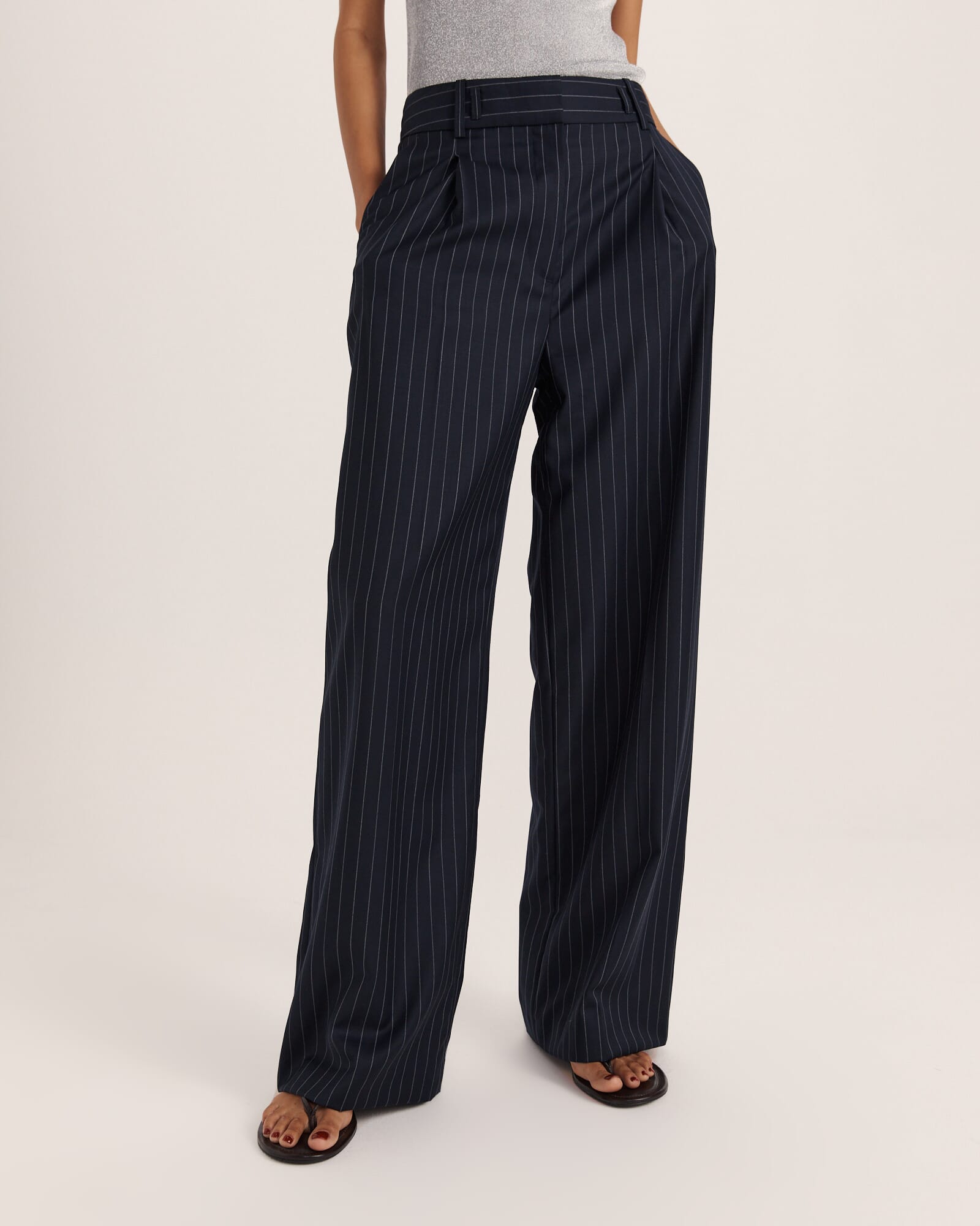 Polly Pinstripe Pleat Front Pant