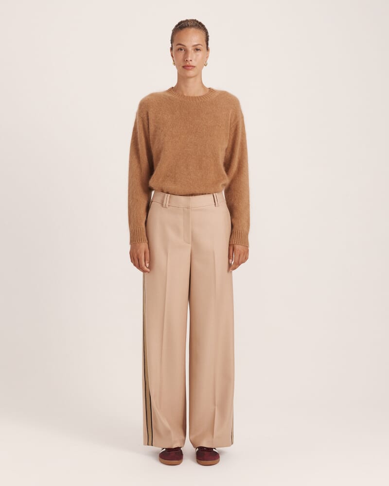 Prudence Wool Wide Leg Pant in BISCUIT