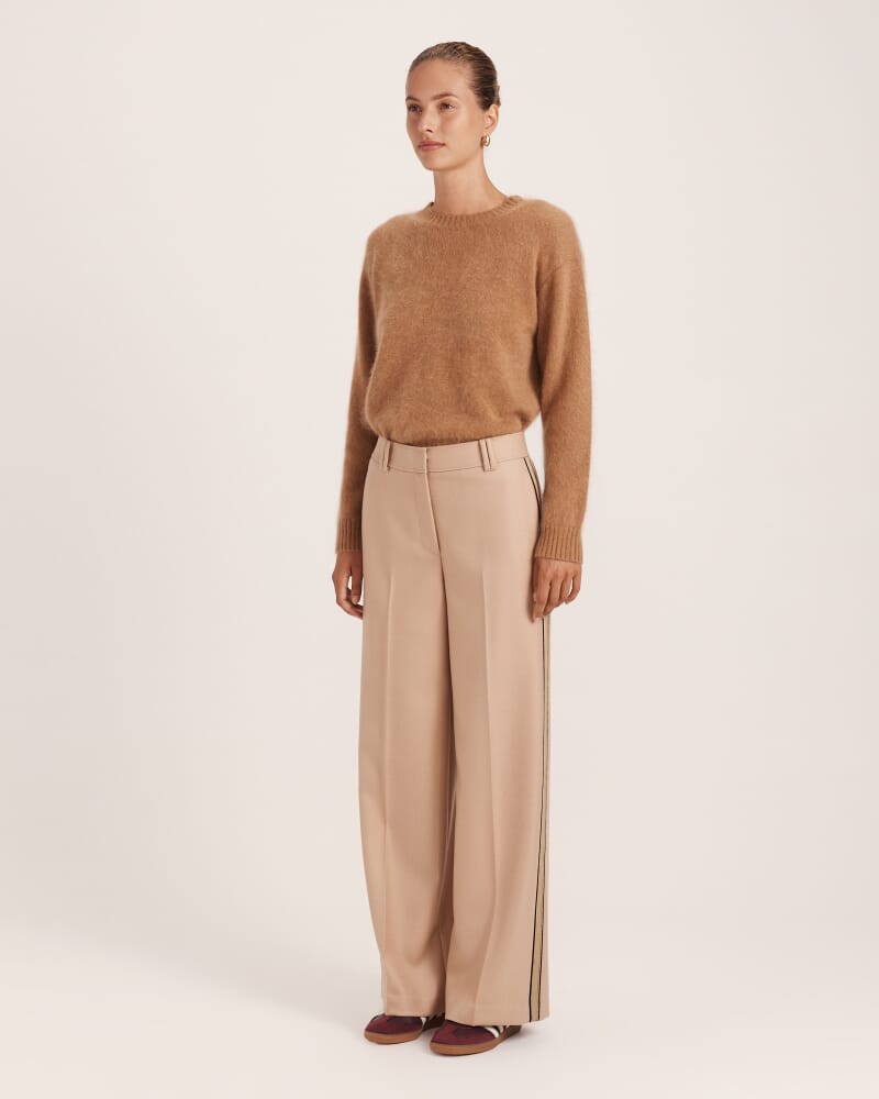 Prudence Wool Wide Leg Pant in BISCUIT