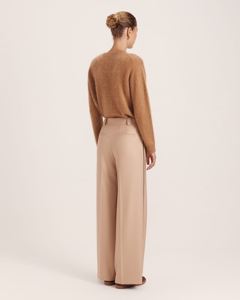 Prudence Wool Wide Leg Pant in BISCUIT