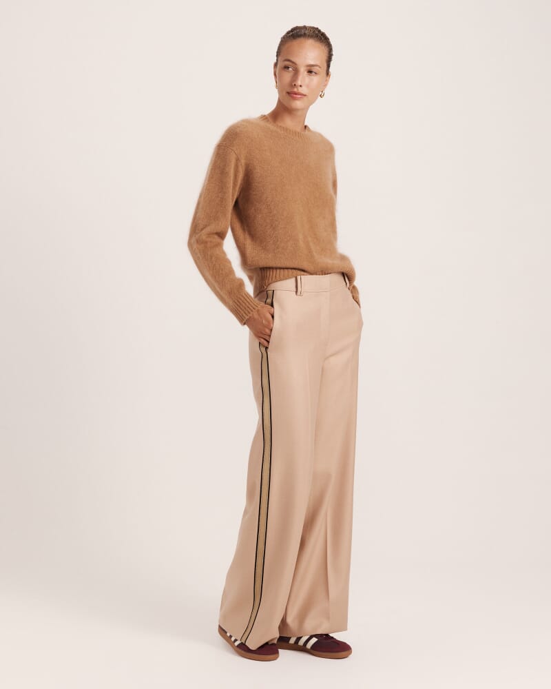Prudence Wool Wide Leg Pant in BISCUIT