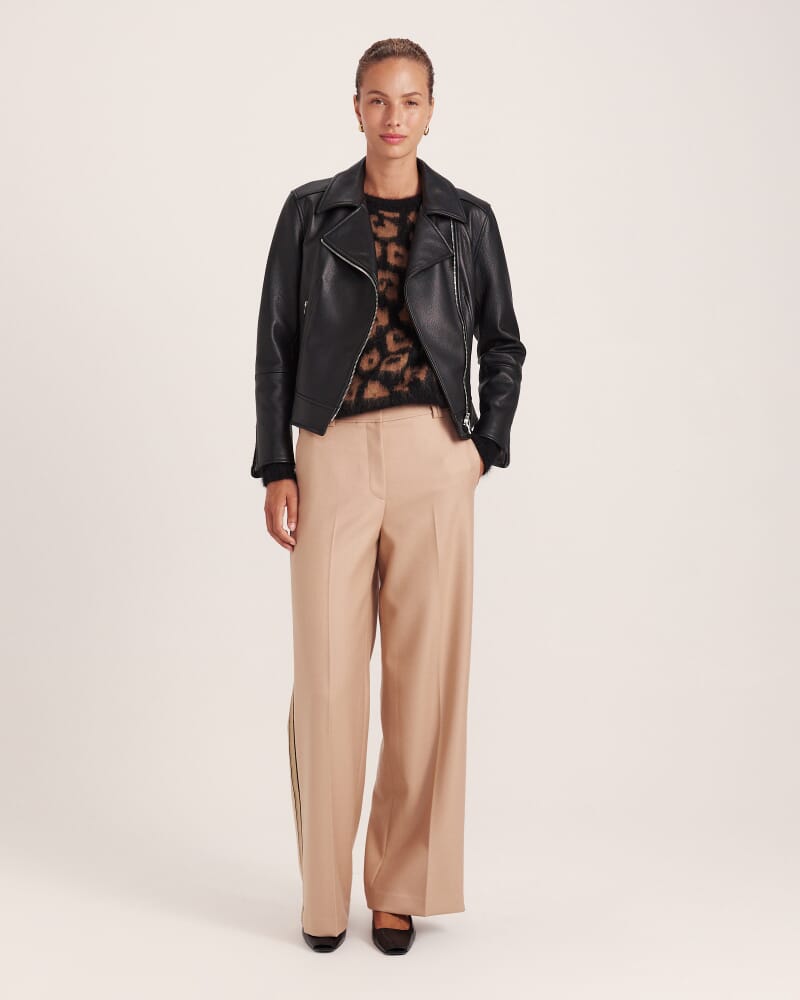 Prudence Wool Wide Leg Pant in BISCUIT
