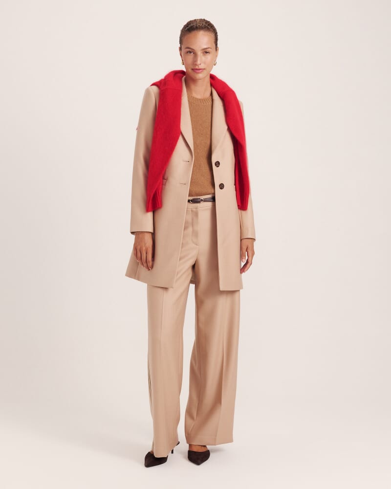 Prudence Wool Wide Leg Pant in BISCUIT