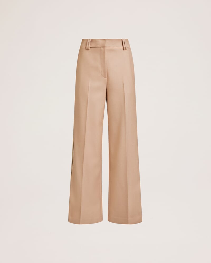 Prudence Wool Wide Leg Pant in BISCUIT