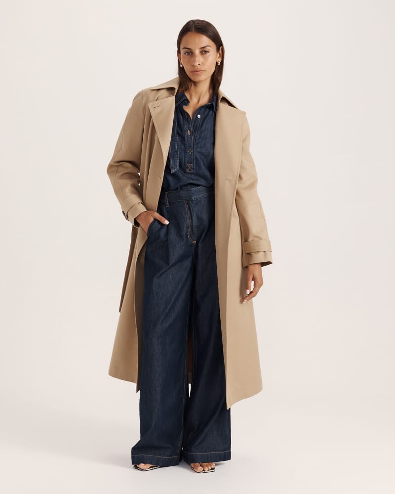 Bridie Wide Leg Trouser in BLUE/BLACK WASH