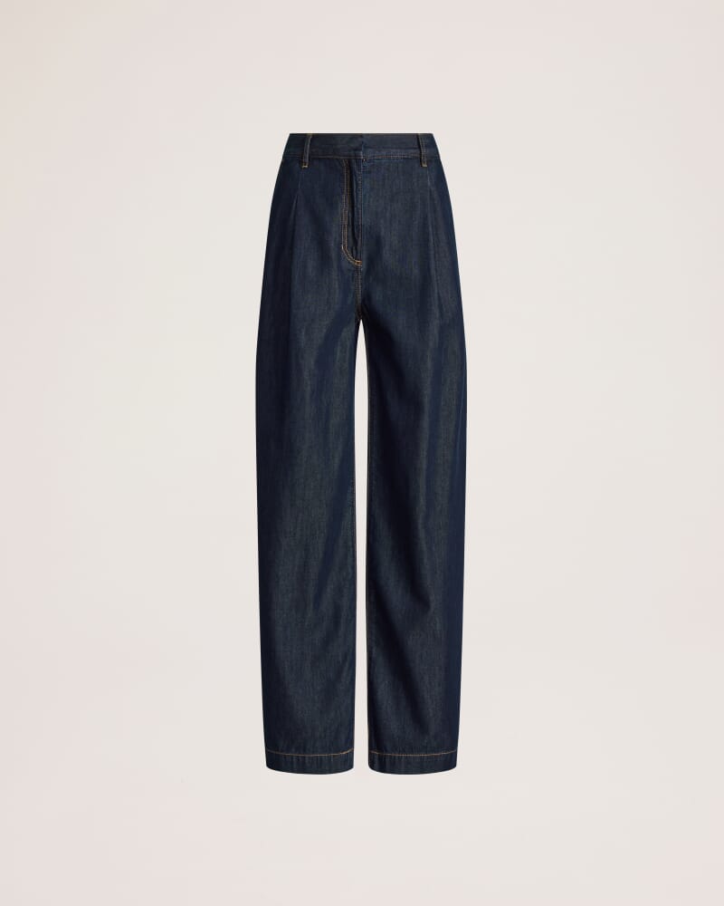 Bridie Wide Leg Trouser in BLUE/BLACK WASH