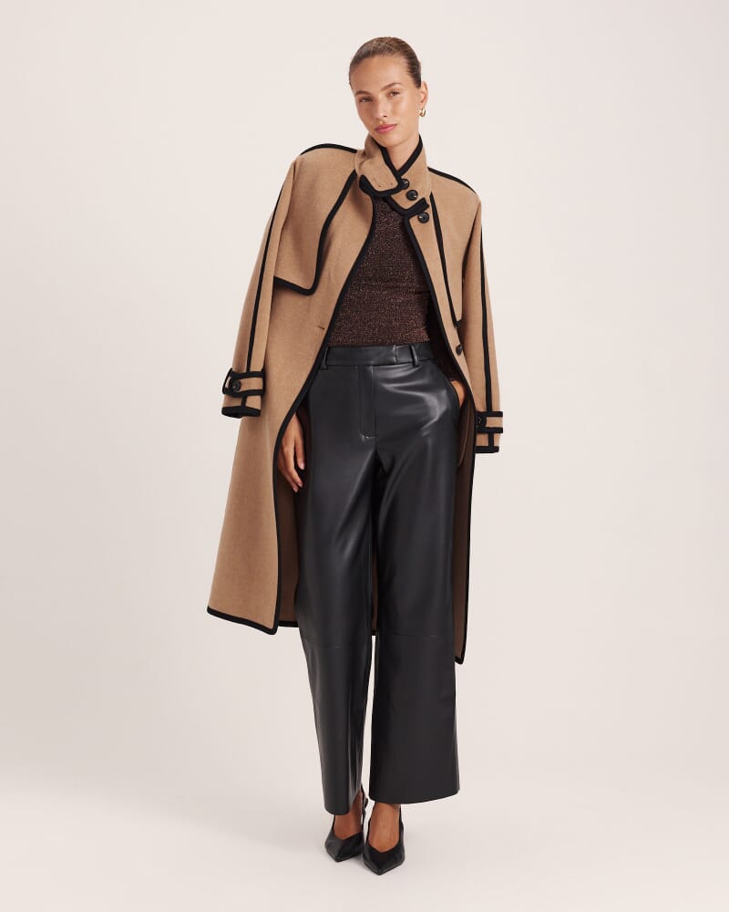 Viv Faux Leather Pant in BLACK