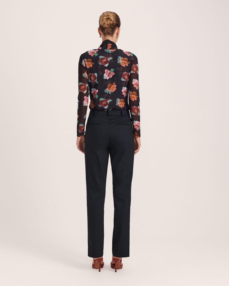 Tia Pintuck Slim Leg Pant in BLACK