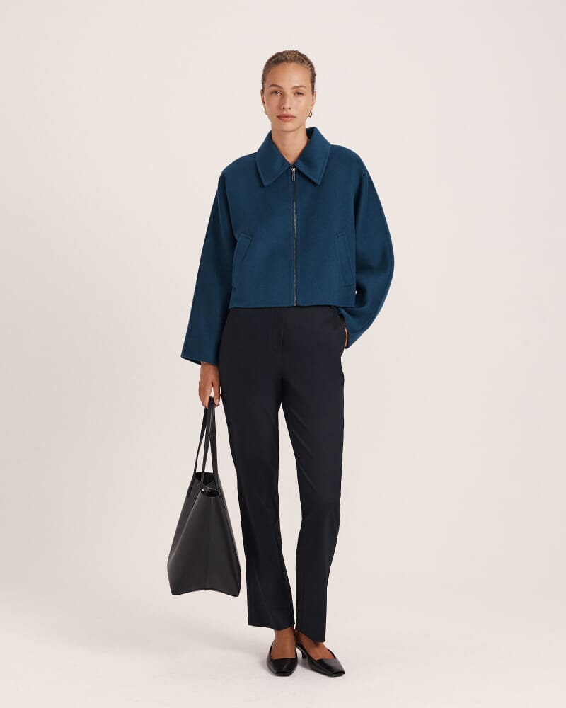 Tia Pintuck Slim Leg Pant in BLACK