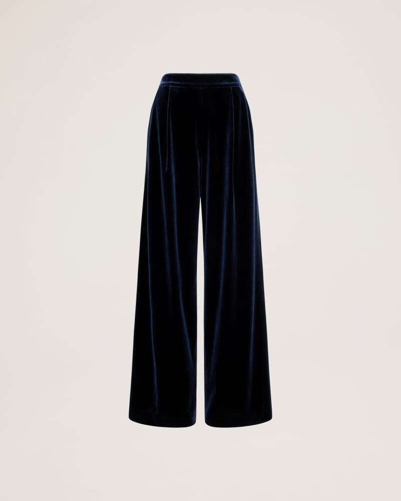 Lea Velvet Pleat Front Pant in ROYAL BLUE