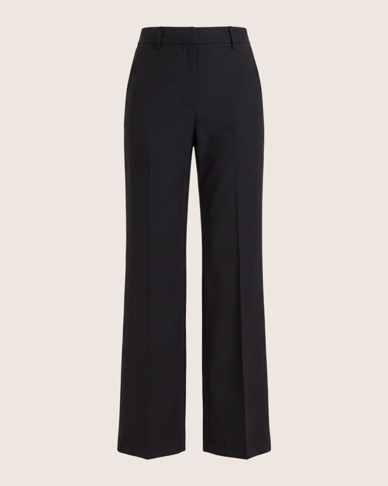 Celeste Wool Straight Leg Pant in BLACK