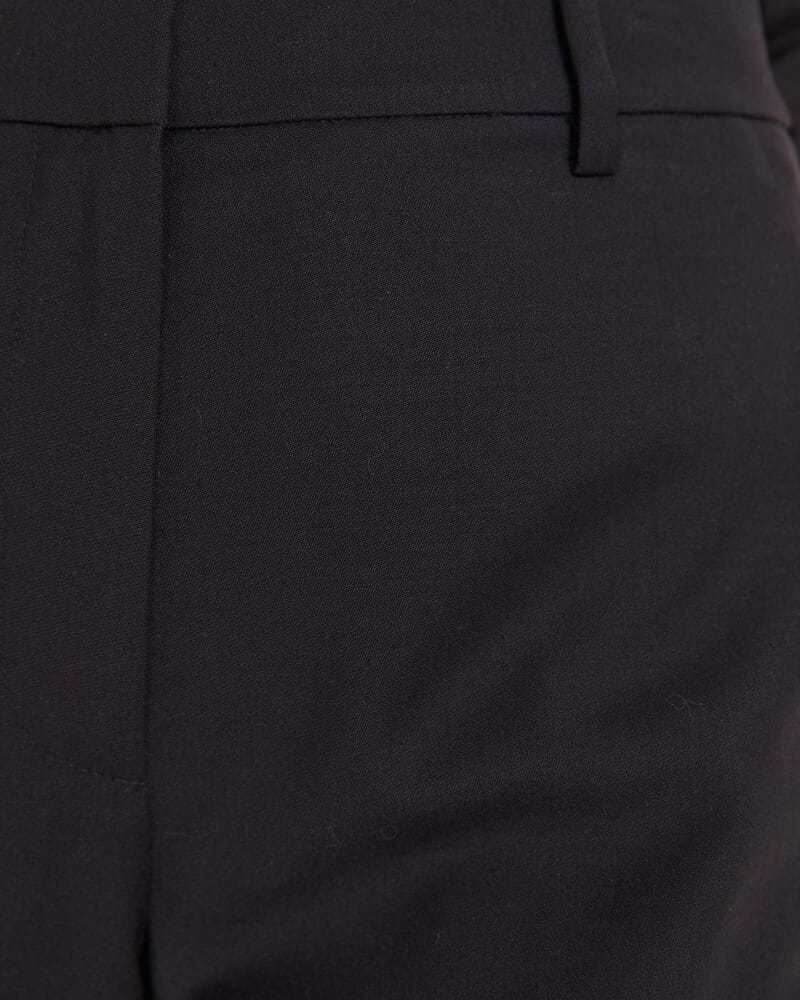 Celeste Wool Straight Leg Pant in BLACK