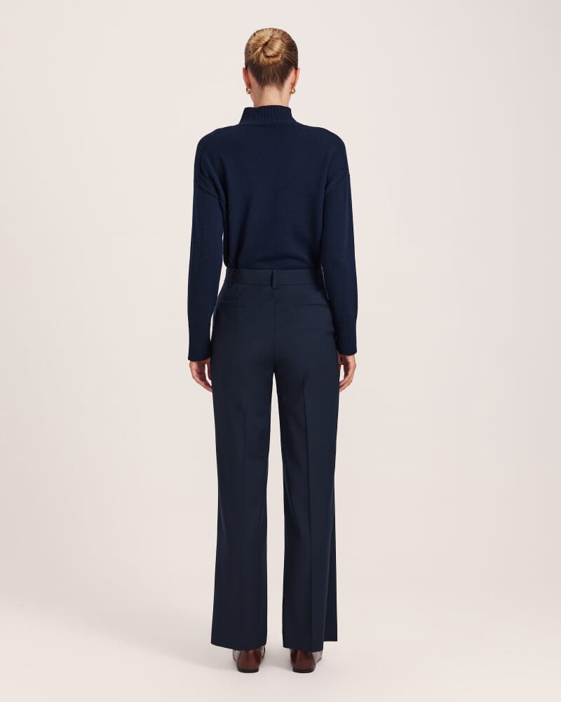 Celeste Wool Straight Leg Pant in FRENCH NAVY