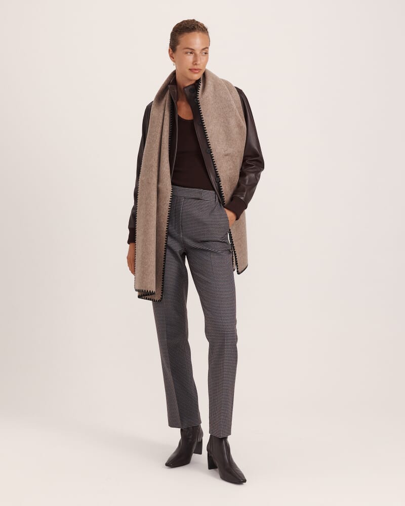 Jill Check Slim Leg Pant in CAROB