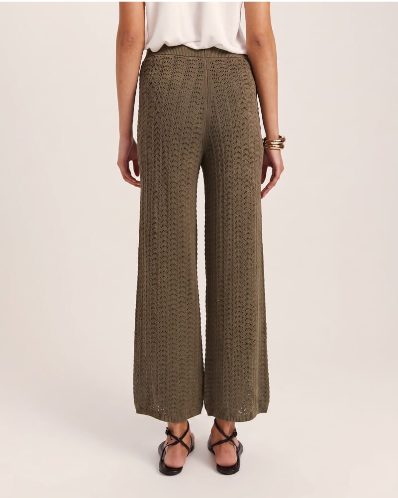 Prue Cotton Crochet Pant in KHAKI