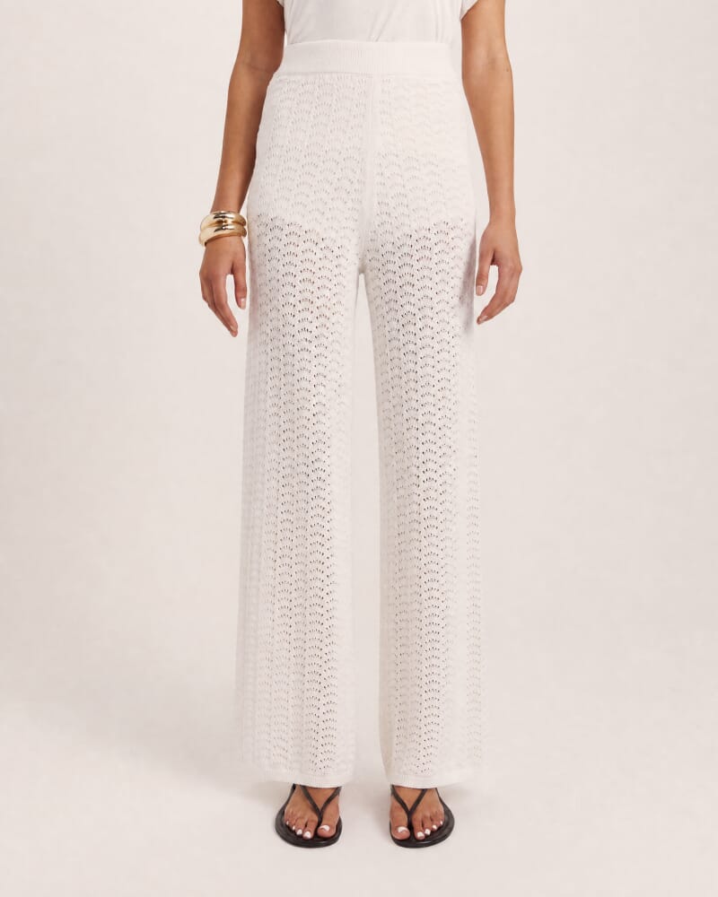 Prue Cotton Crochet Pant in MILK