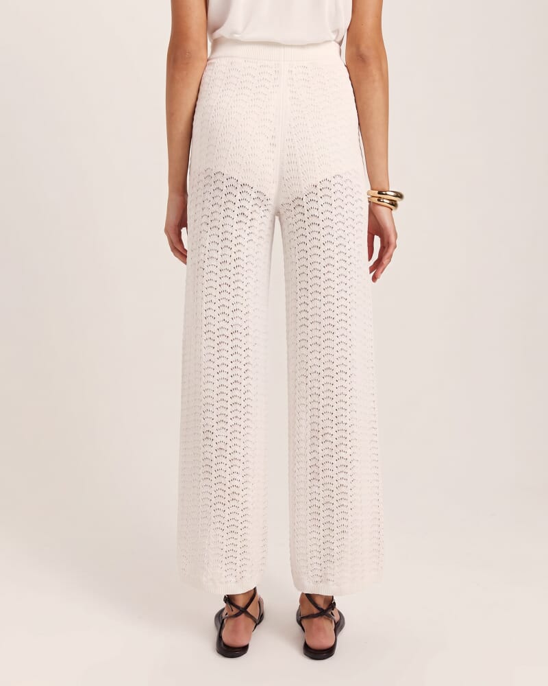 Prue Cotton Crochet Pant in MILK