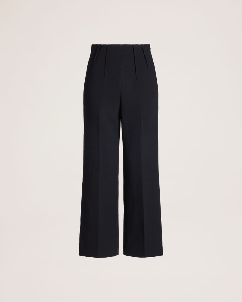 Raya Wool Crop Wide Leg Pant in BLACK