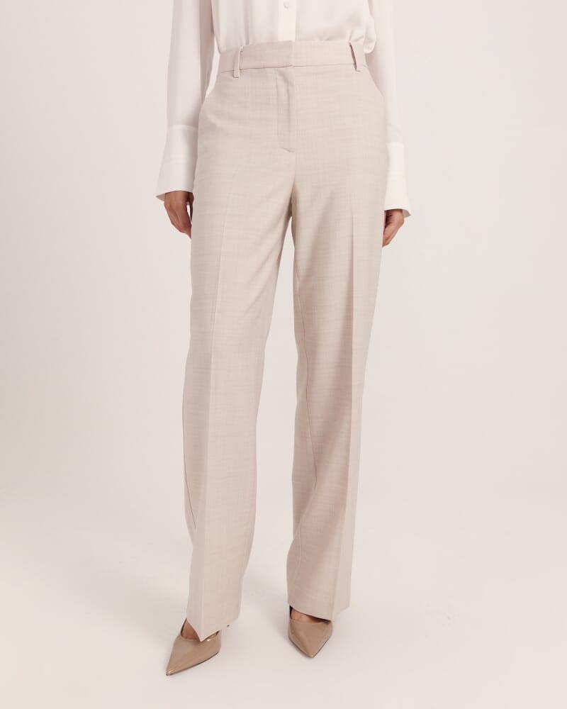 Celeste Wool Straight Leg Pant in OATMEAL MELANGE