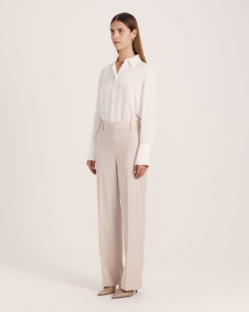 Celeste Wool Straight Leg Pant in OATMEAL MELANGE