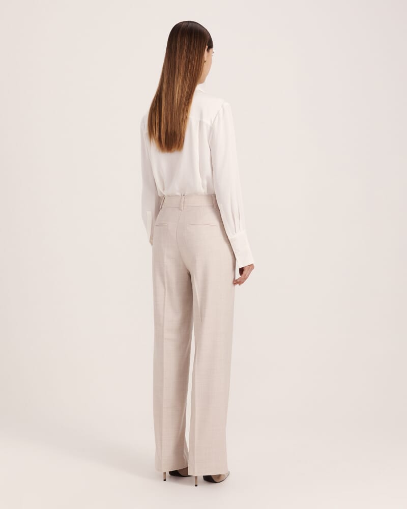 Celeste Wool Straight Leg Pant in OATMEAL MELANGE