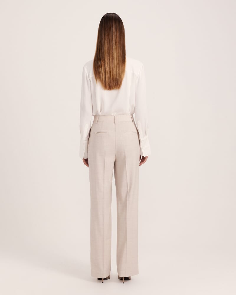 Celeste Wool Straight Leg Pant in OATMEAL MELANGE