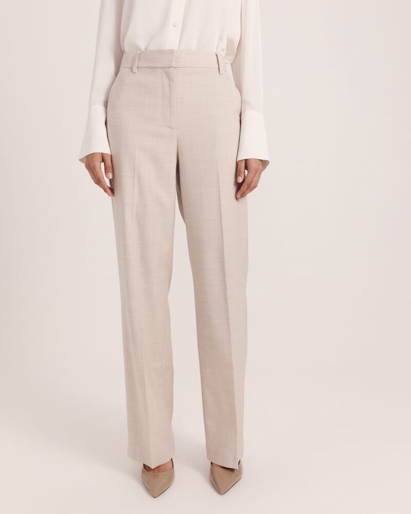 Celeste Wool Straight Leg Pant in OATMEAL MELANGE