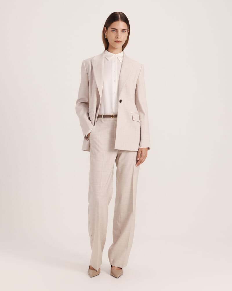 Celeste Wool Straight Leg Pant in OATMEAL MELANGE