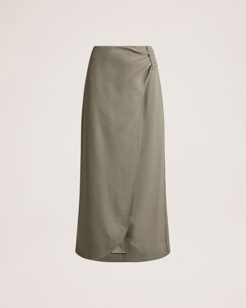 Dharma Drape Midi Skirt in GREEN TEA