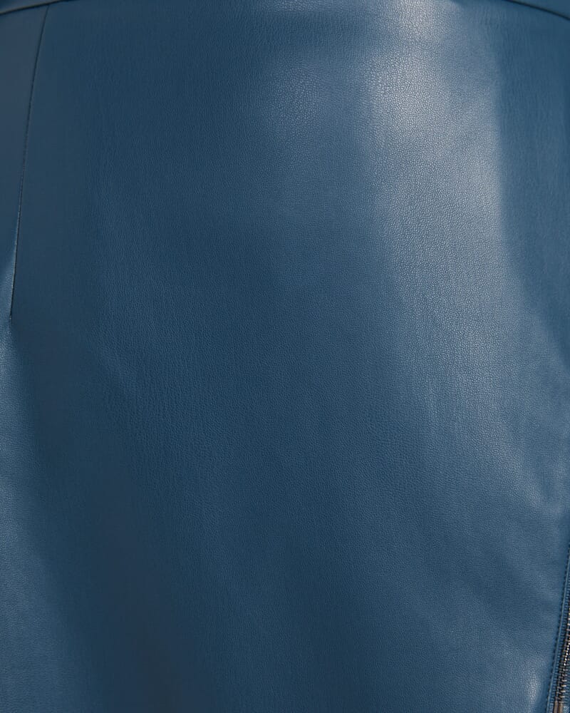 Viv Faux Leather Wrap Skirt in PEACOCK