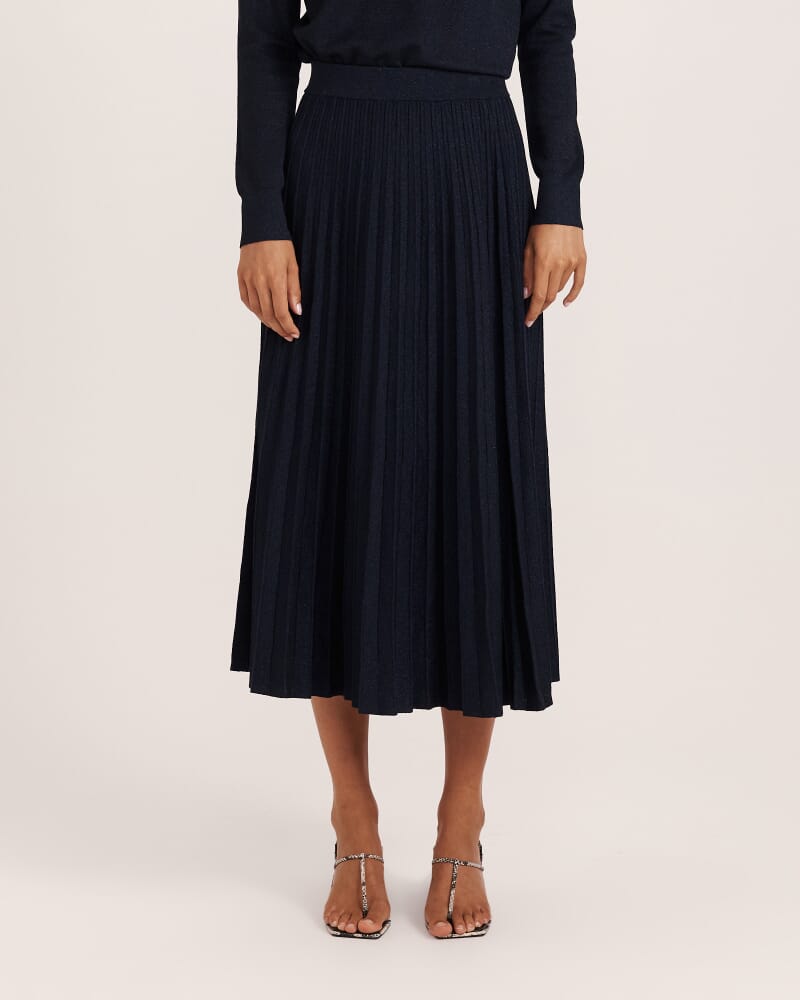 Mariya Sparkling Knit Skirt in FRENCH NAVY