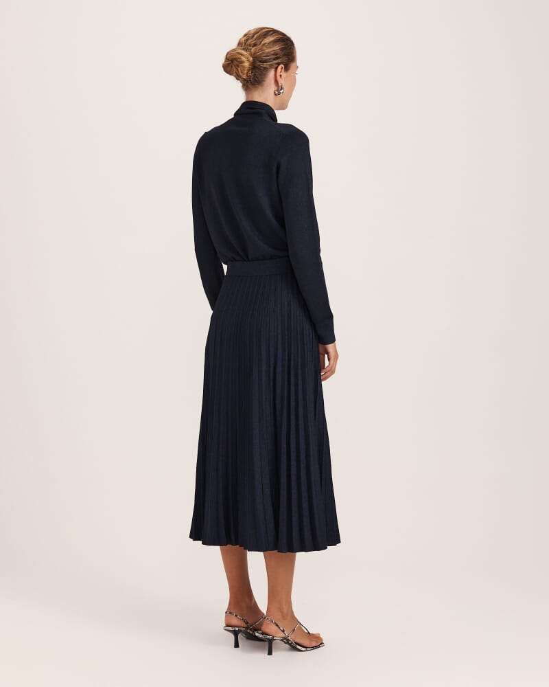 Mariya Sparkling Knit Skirt in FRENCH NAVY