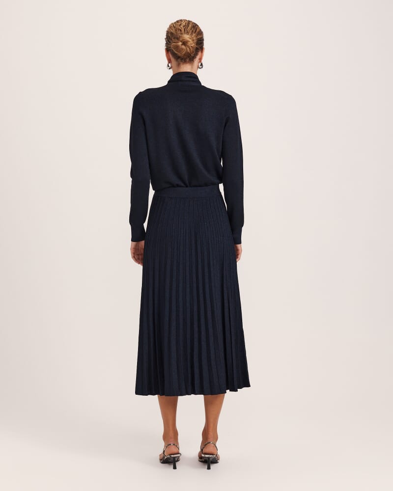 Mariya Sparkling Knit Skirt in FRENCH NAVY